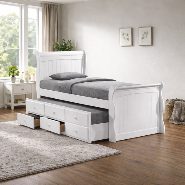 White Captain Bed Frame