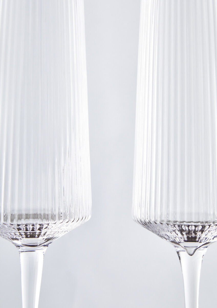 Bradley Set of Four Ribbed Champagne Glasses