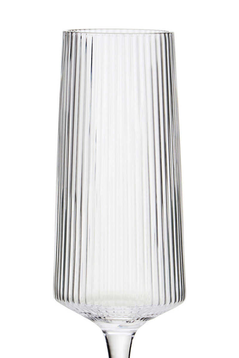Bradley Set of Four Ribbed Champagne Glasses