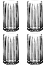 Chicago Set of 4 Ribbed Hi Ball Glasses 350ml