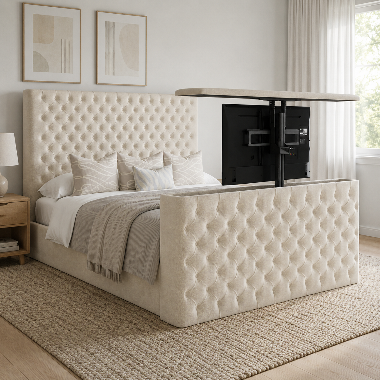 John Chesterfield TV Upholstered Bed - John