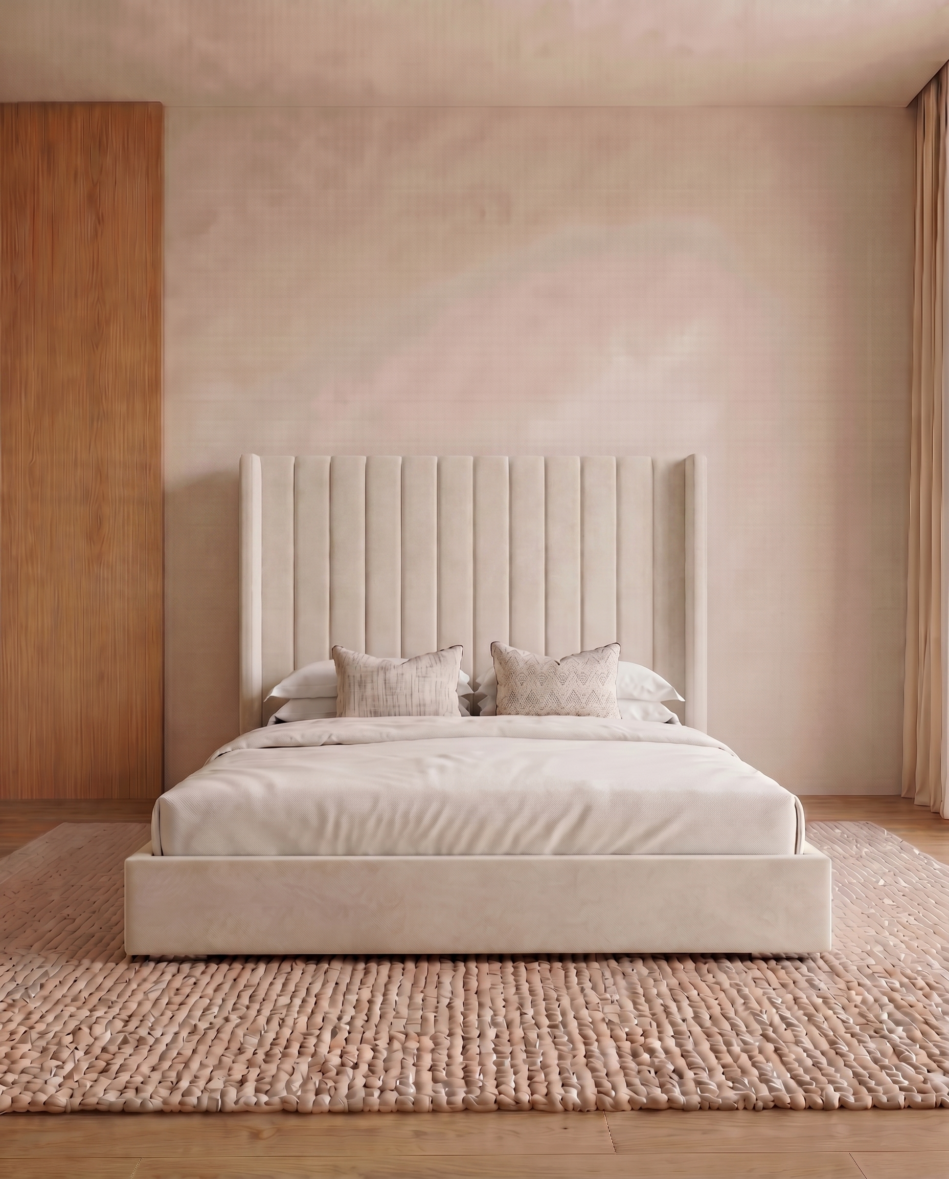 Daniel Wing Upholstered Bed - Daniel
