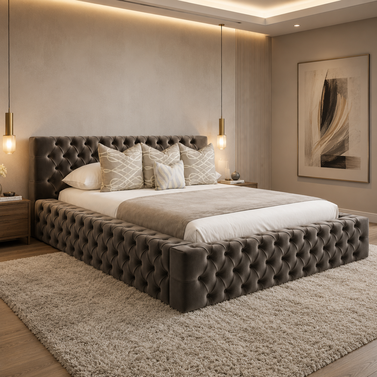 Solomon Upholstered Bed - Solomon