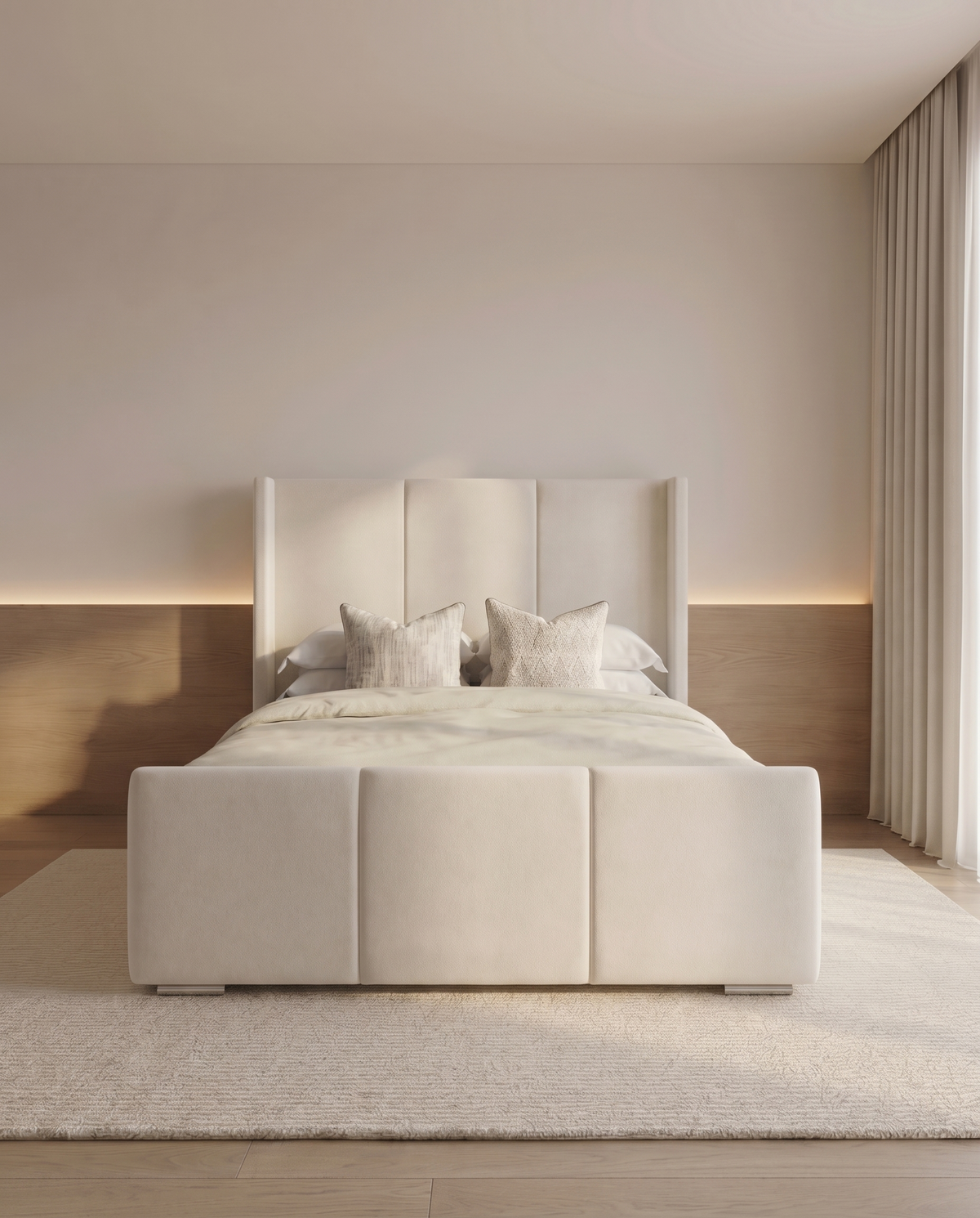 Zechariah Winged Headboard Upholstered Bed - Zechariah