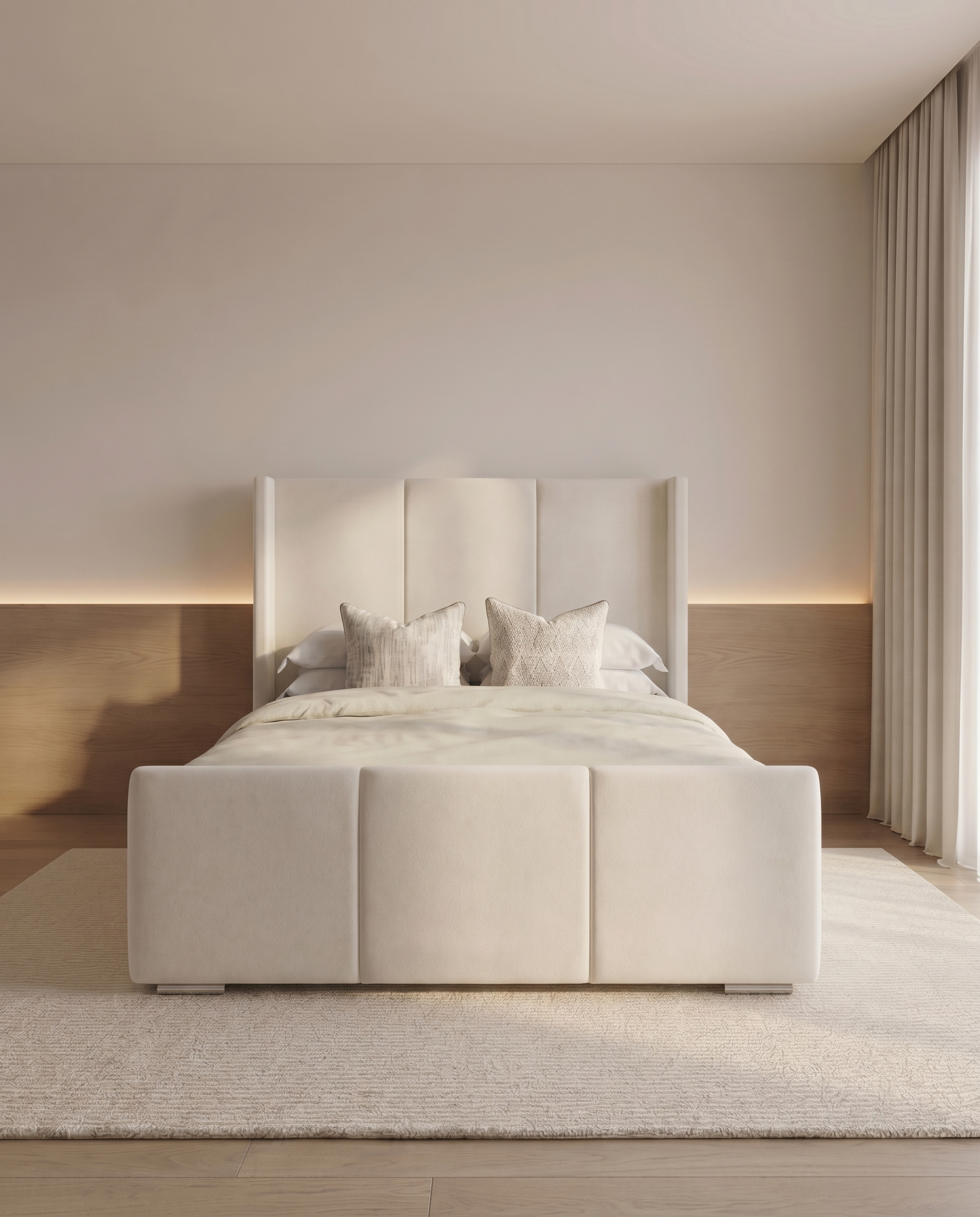 Zechariah Winged Headboard Upholstered Bed - Zechariah