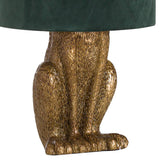 Salome Antique Gold Hare Table Lamp Velvet Shade