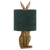 Salome Antique Gold Hare Table Lamp Velvet Shade