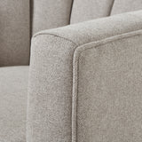 Ezra Swivel Chair Oatmeal Twill Upholstered Armchair