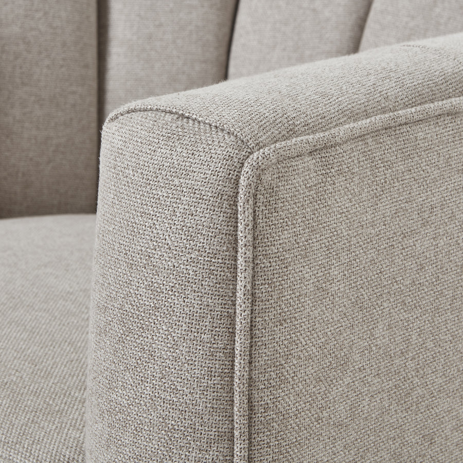 Ezra Swivel Chair Oatmeal Twill Upholstered Armchair