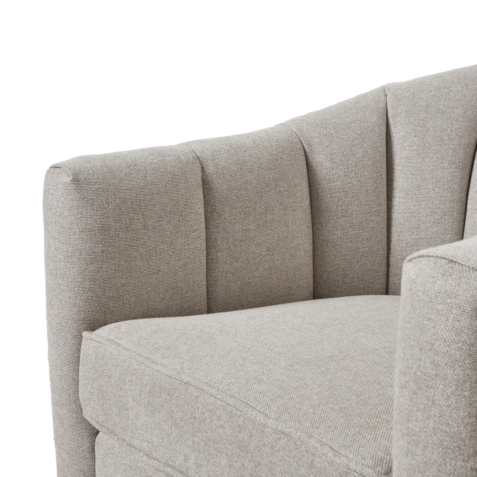 Ezra Swivel Chair Oatmeal Twill Upholstered Armchair