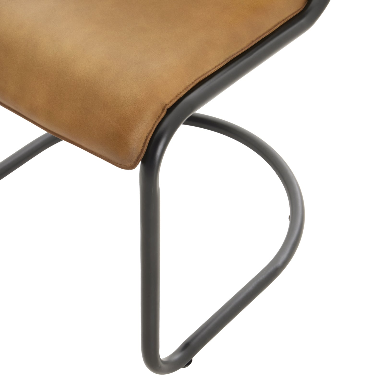 Ellis Leather Curved Dining Chair