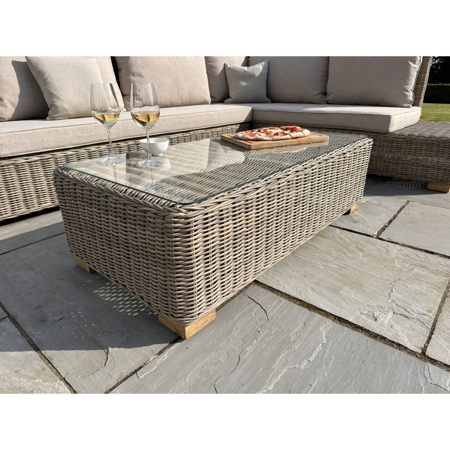 Solara Collection Outdoor Large Corner And Coffee Table Set
