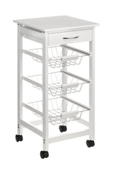 Rhianna White Veneer Kitchen Trolley
