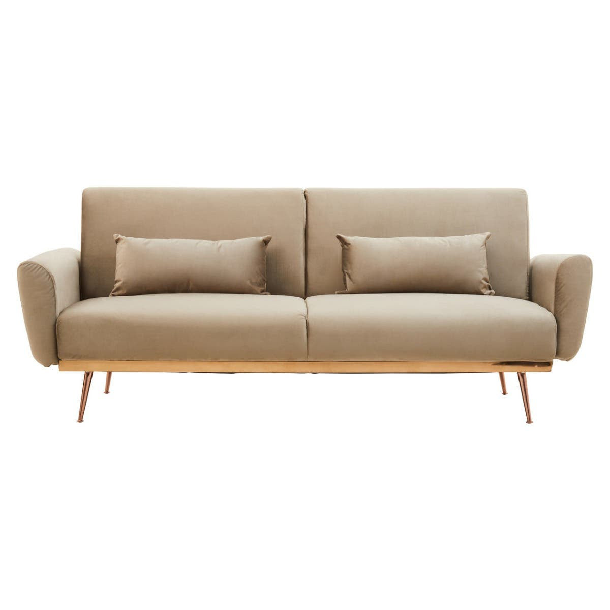 2 Seater Mia Mink Velvet Sofa Bed