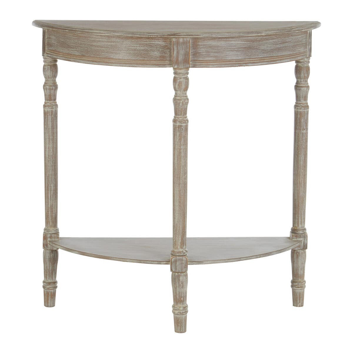 Mia Half Moon Natural Pine Wood Console Table