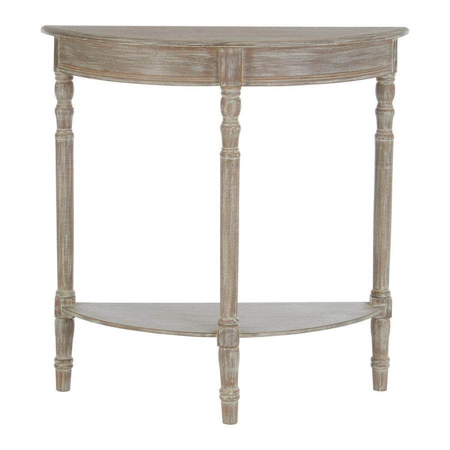 Mia Half Moon Natural Pine Wood Console Table