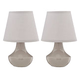Modern Mia Set of Two Grey Ceramic Table Lamps