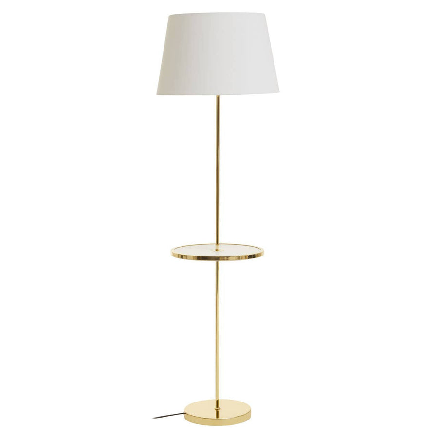 Remel Shiny Brass Tapered Floor Lamp