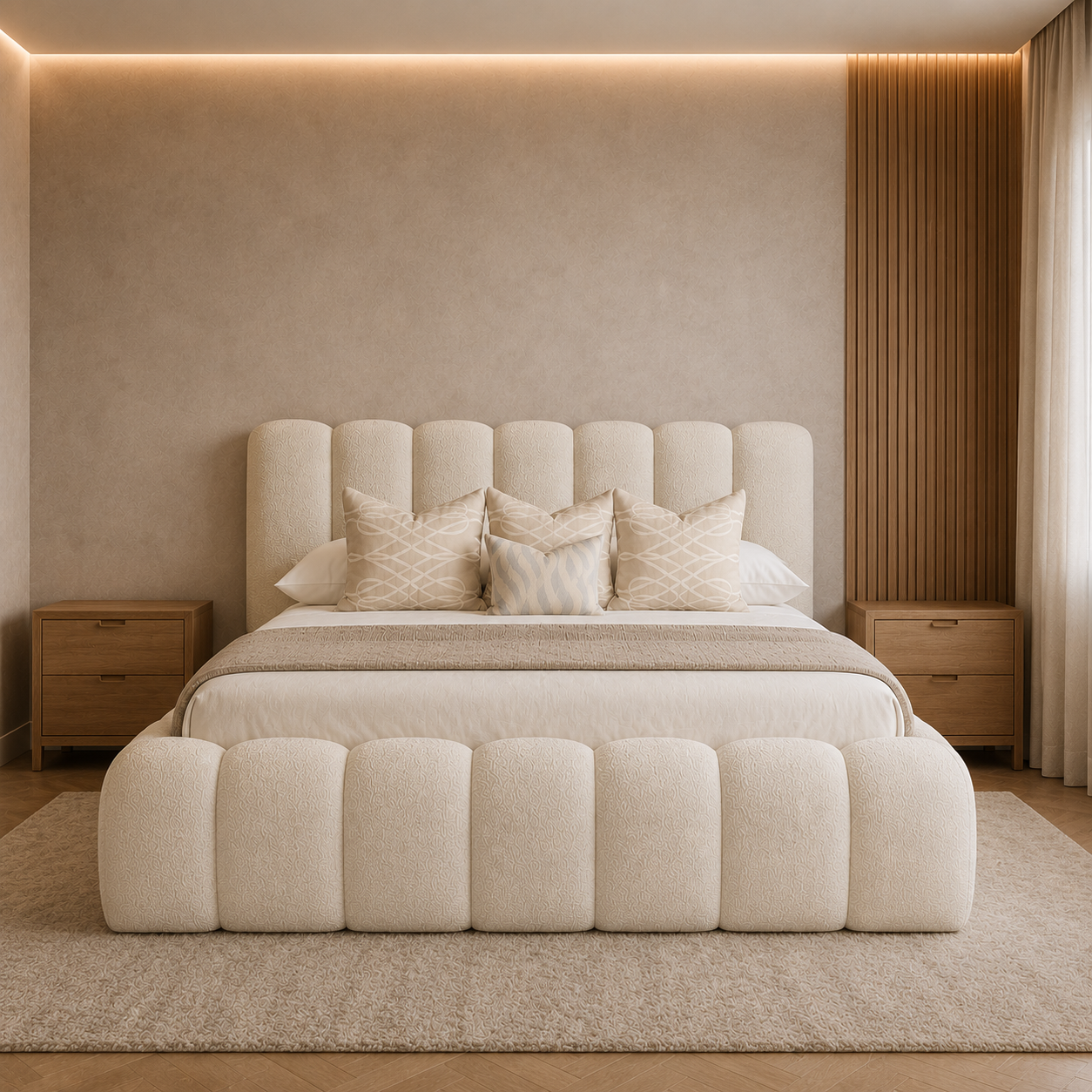 Simeon Boucle Upholstered Bed - Simeon