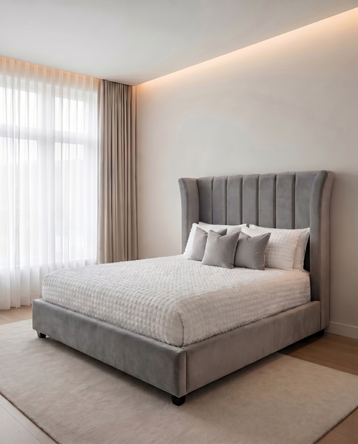 Jeremiah Lined Upholstered Bed - Jeremiah