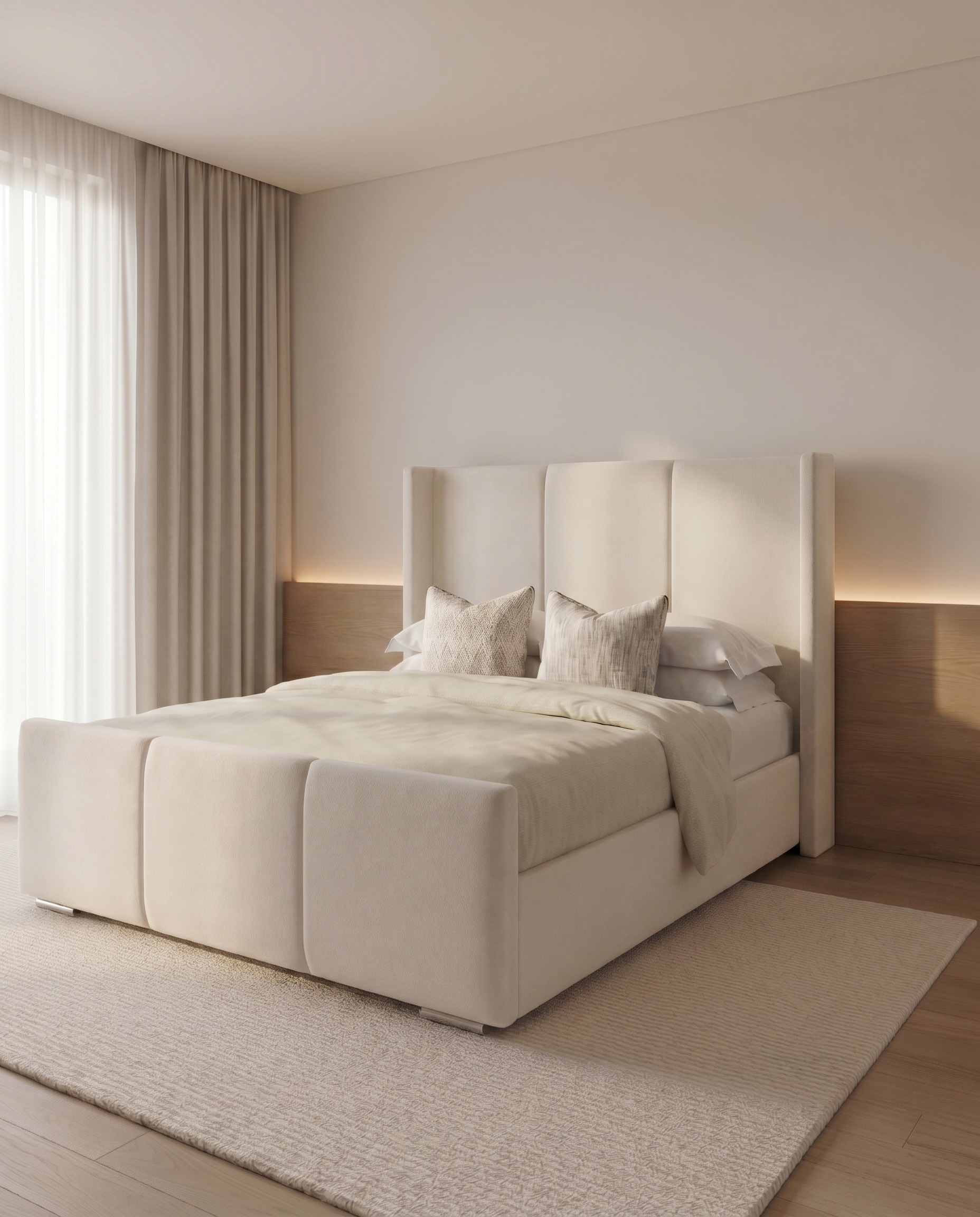 Zechariah Winged Headboard Upholstered Bed - Zechariah