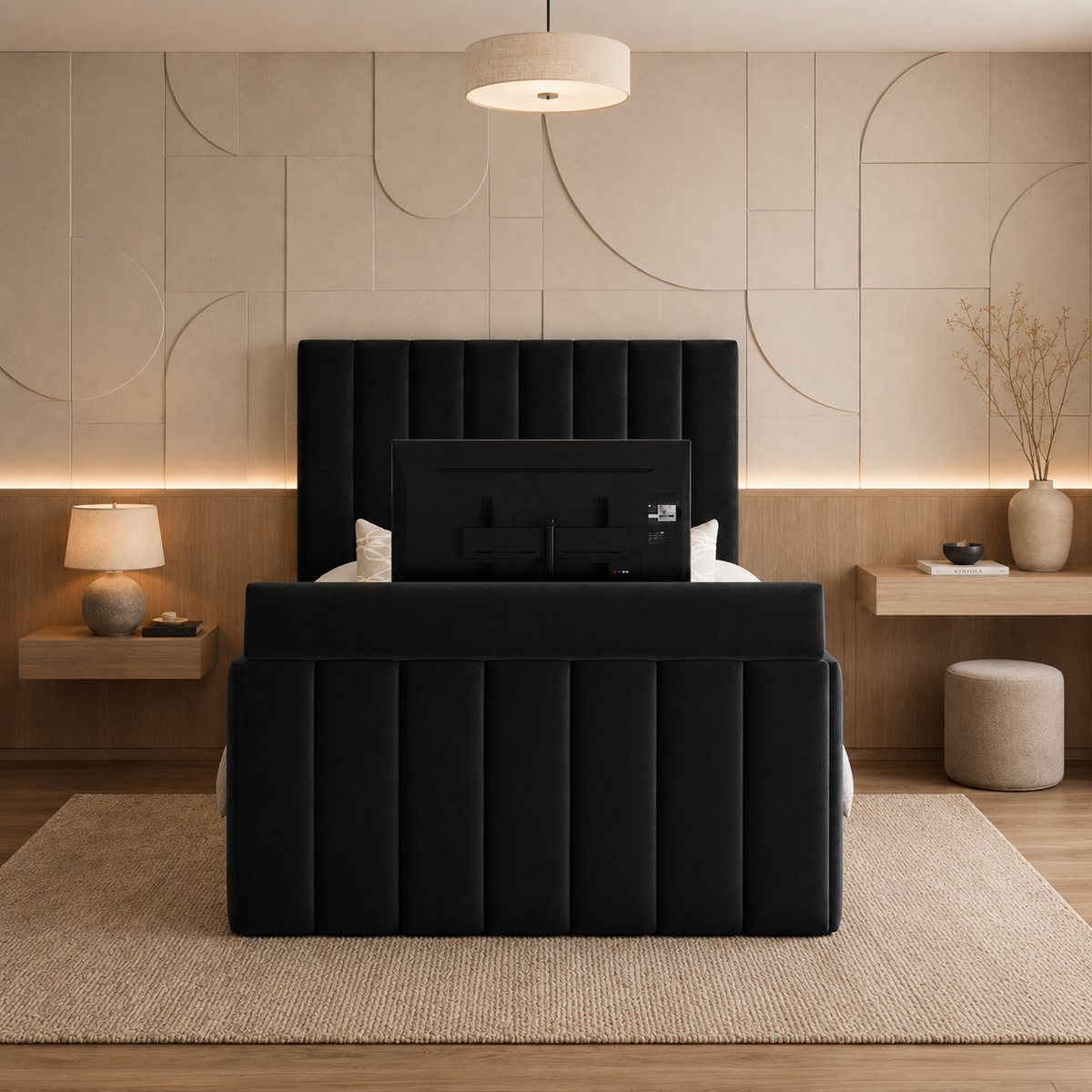 Timothy Panel TV Upholstered Bed - Timothy
