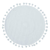 Mia Kids Blue Round Rug with Tassels