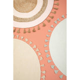Mia Kids Blue Round Rug with Tassels
