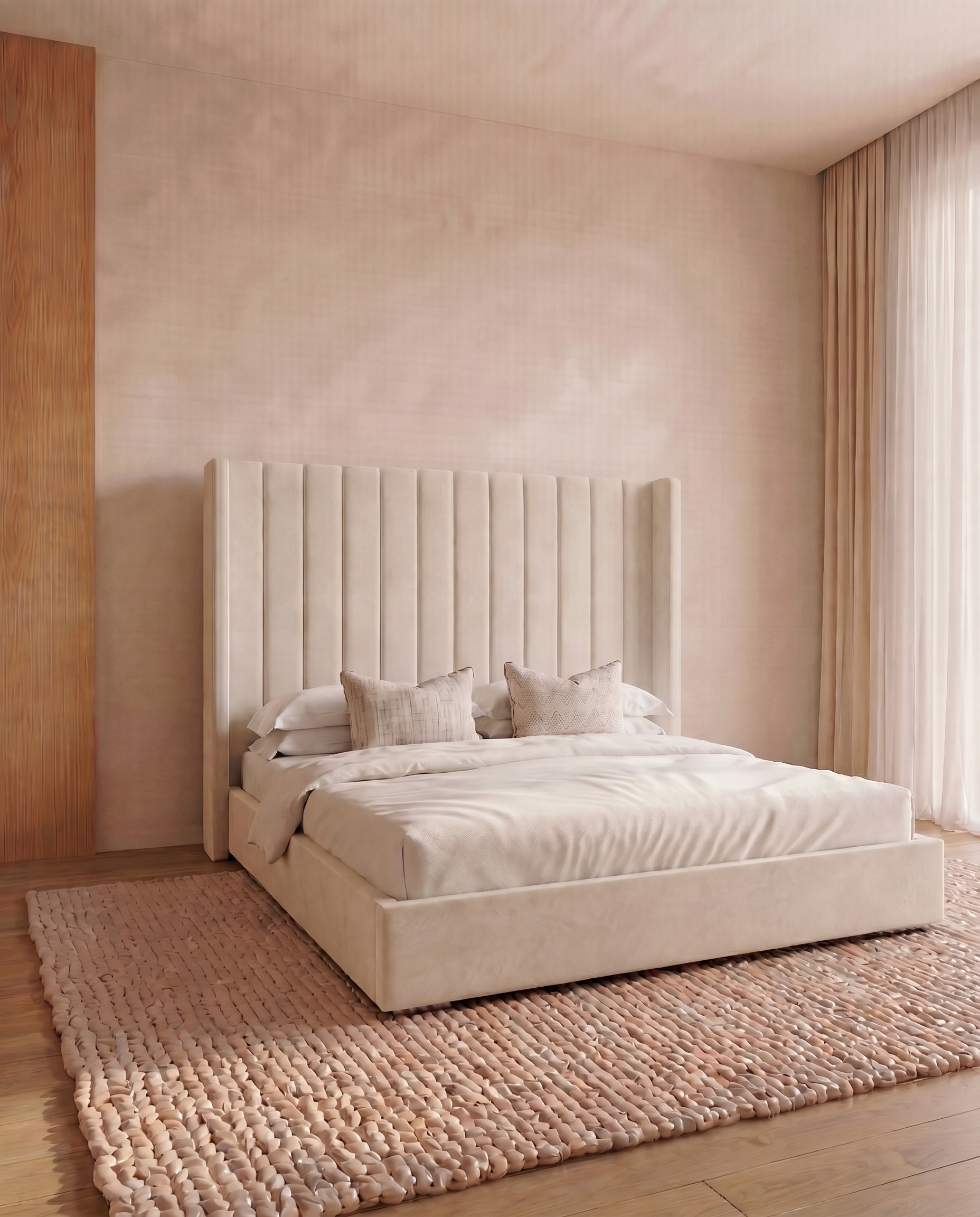 Daniel Wing Upholstered Bed - Daniel