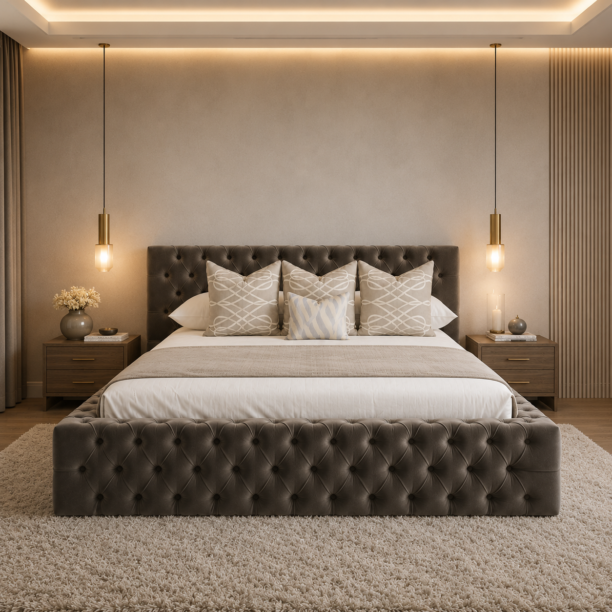 Solomon Upholstered Bed - Solomon