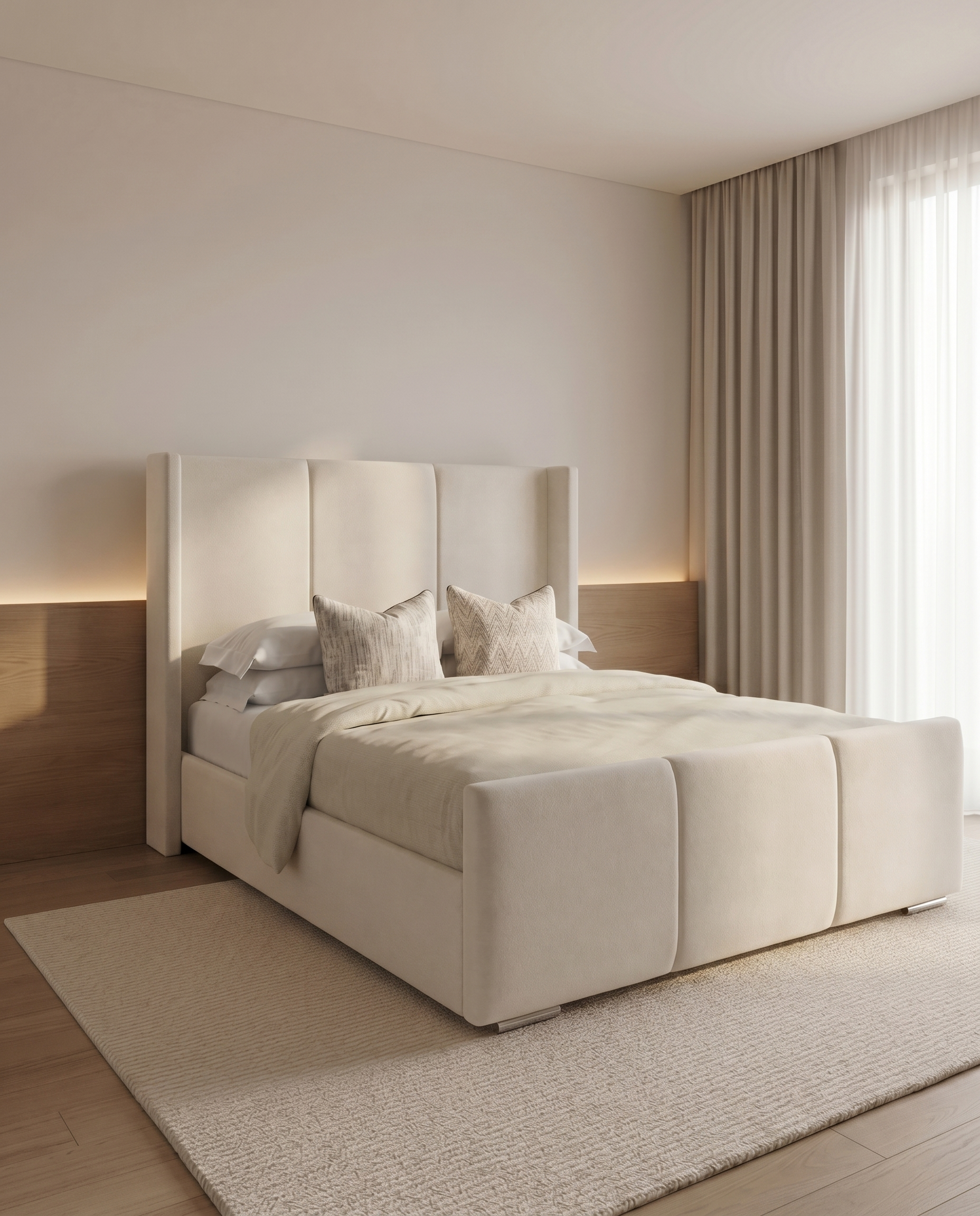 Zechariah Winged Headboard Upholstered Bed - Zechariah