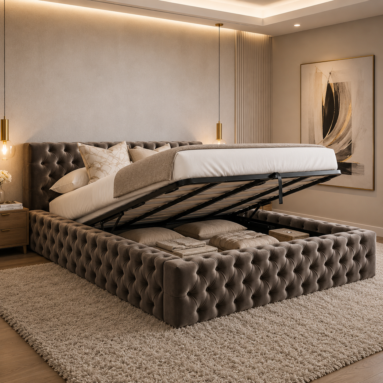 Solomon Upholstered Bed - Solomon