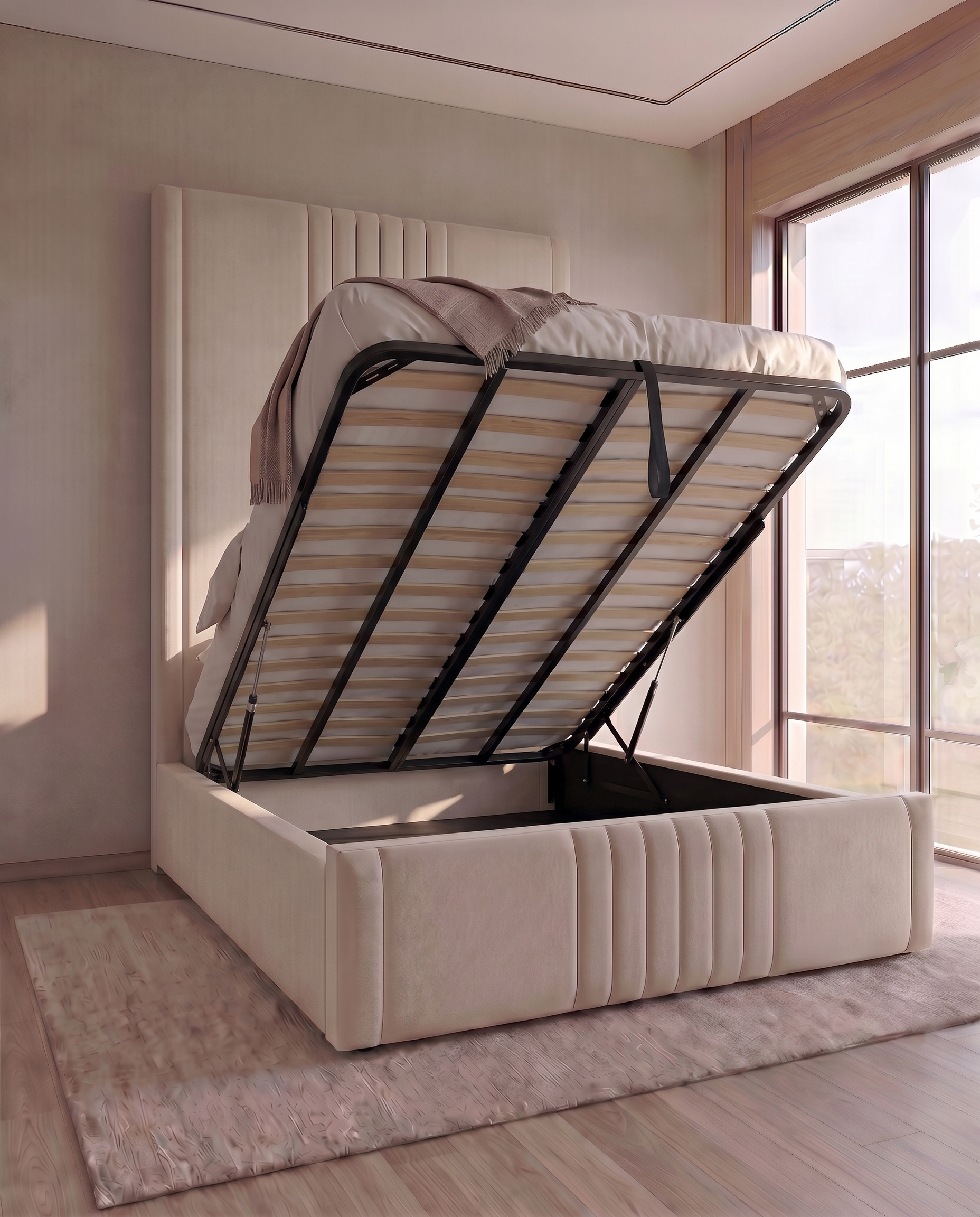 Jonah Panelled Upholstered Bed - Jonah