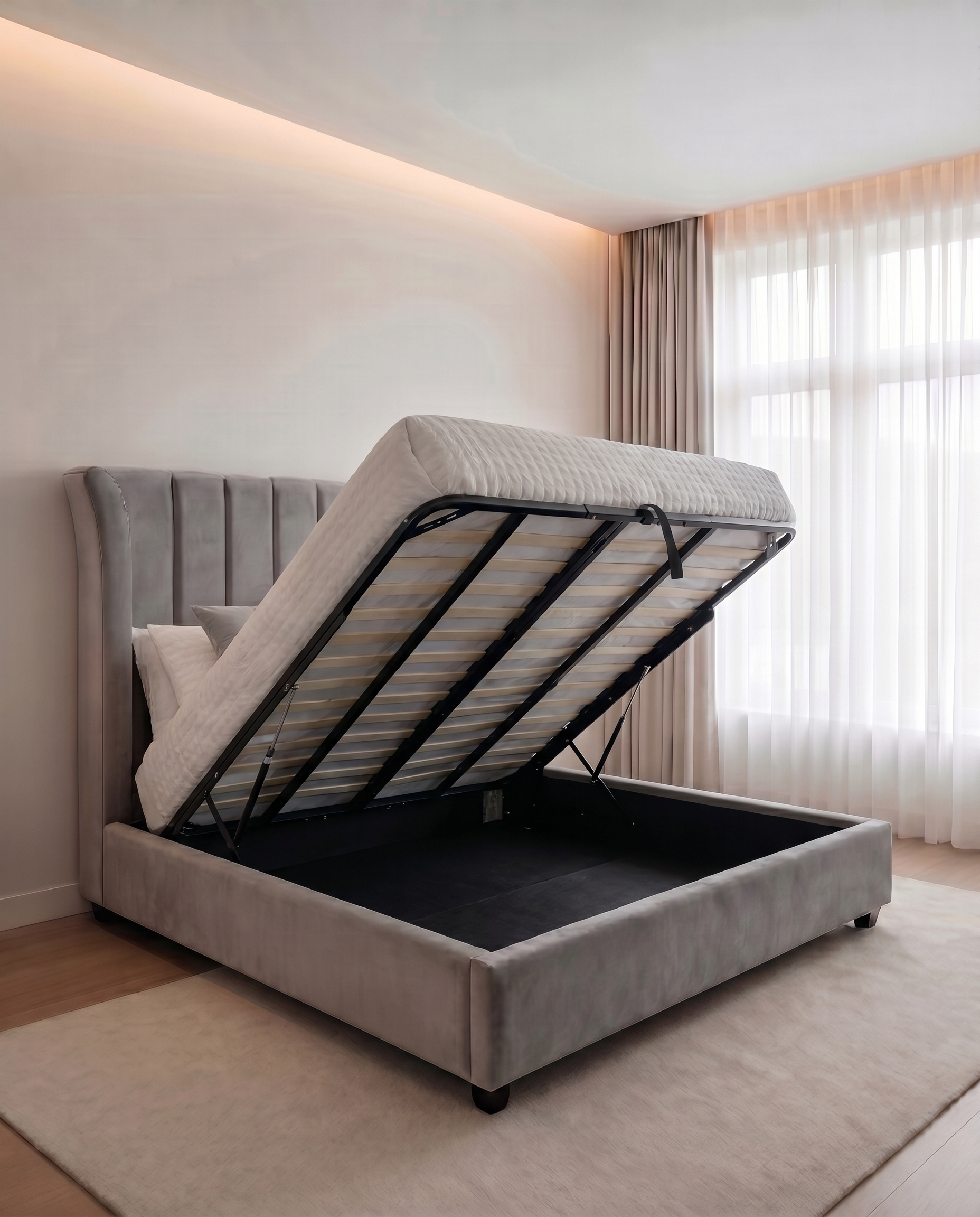 Jeremiah Lined Upholstered Bed - Jeremiah