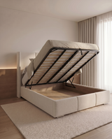 Zechariah Winged Headboard Upholstered Bed - Zechariah