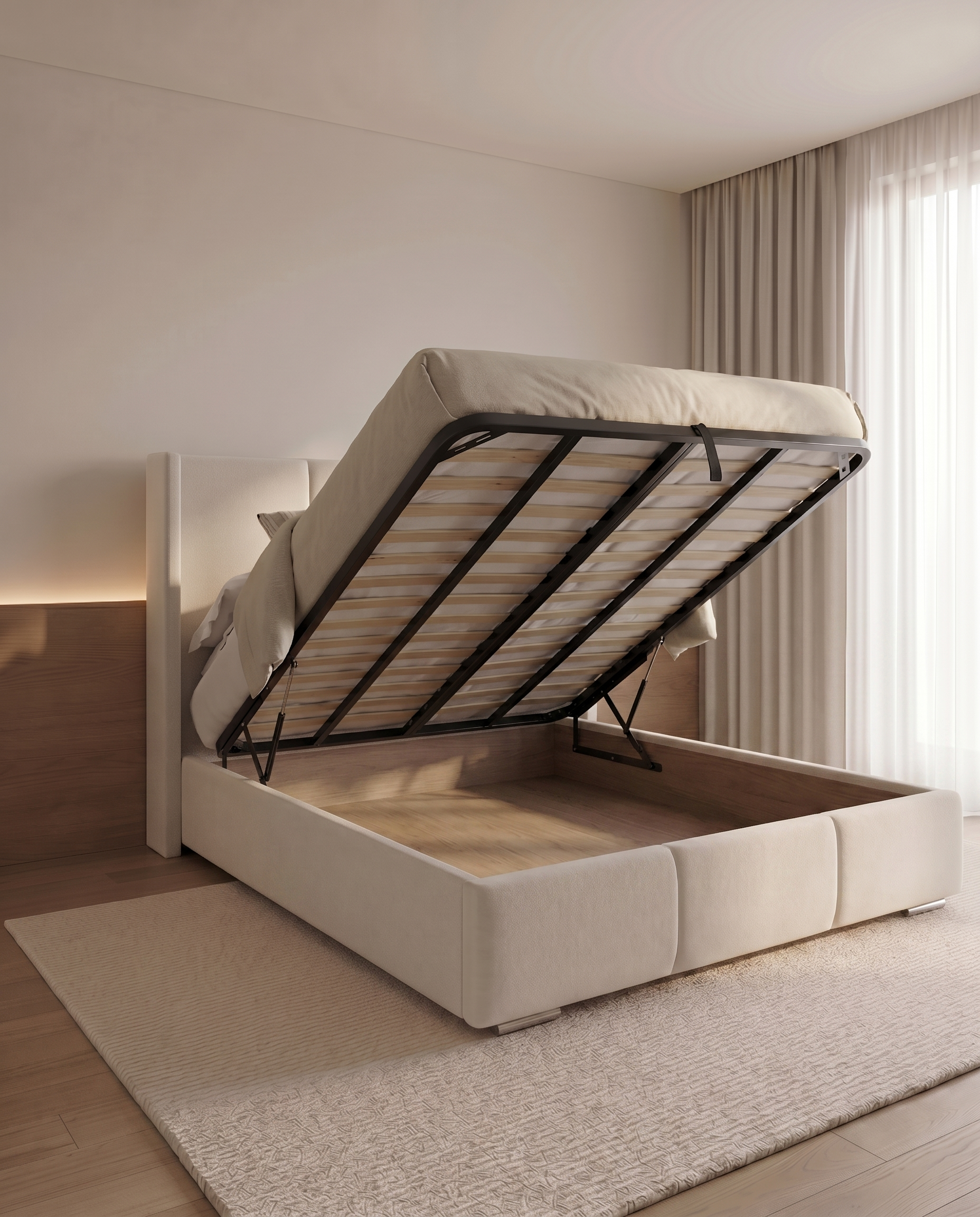 Zechariah Winged Headboard Upholstered Bed - Zechariah