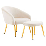 Eva Beige Chair And Footstool