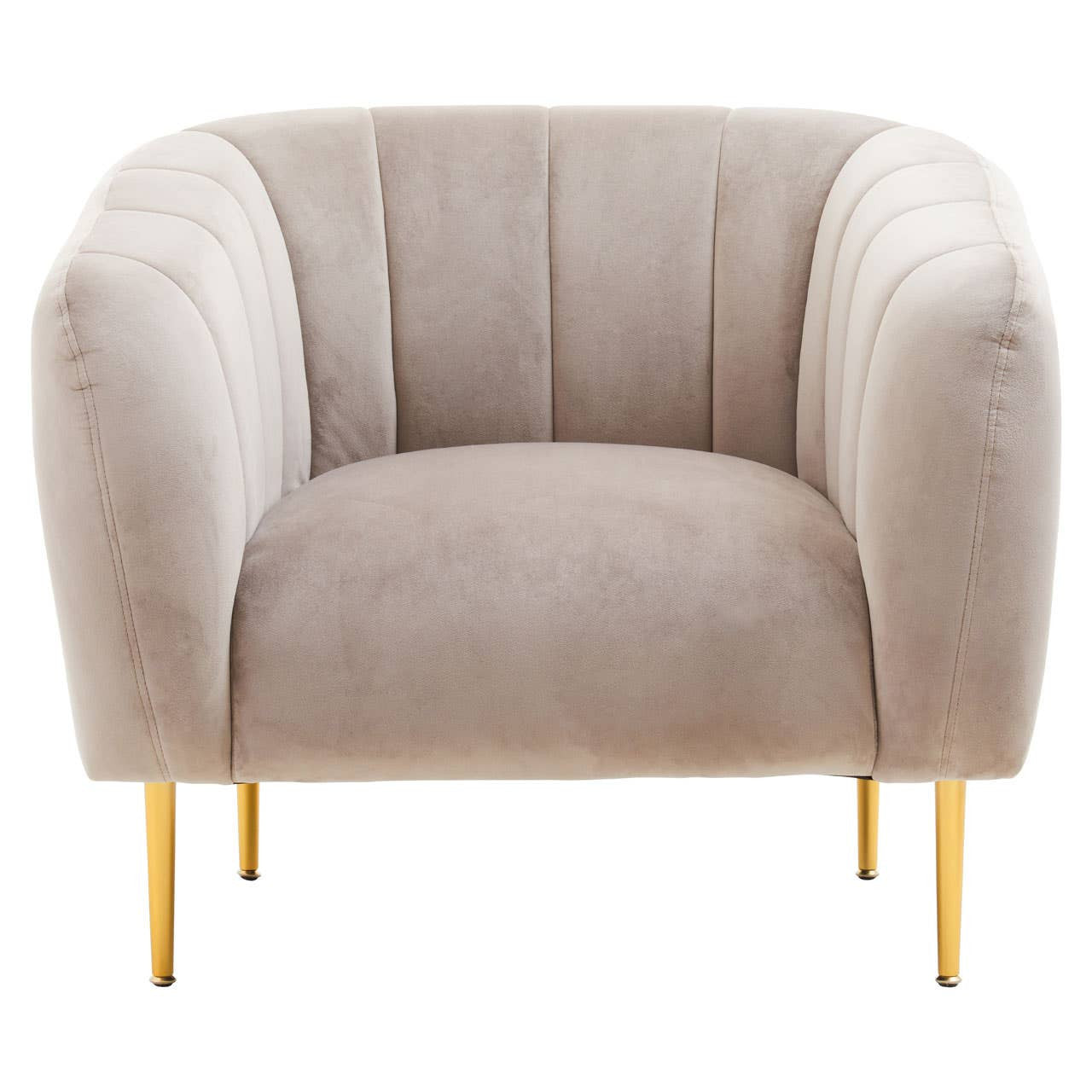 Eva Mink Velvet Channel Detail Armchair