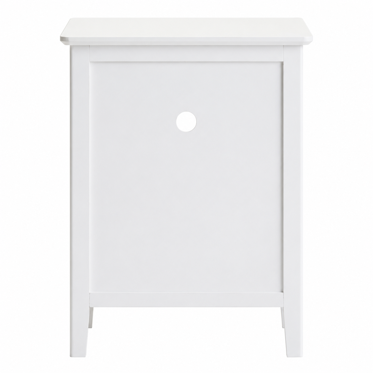 Classic James Two Drawer White Finish Wood Side Table