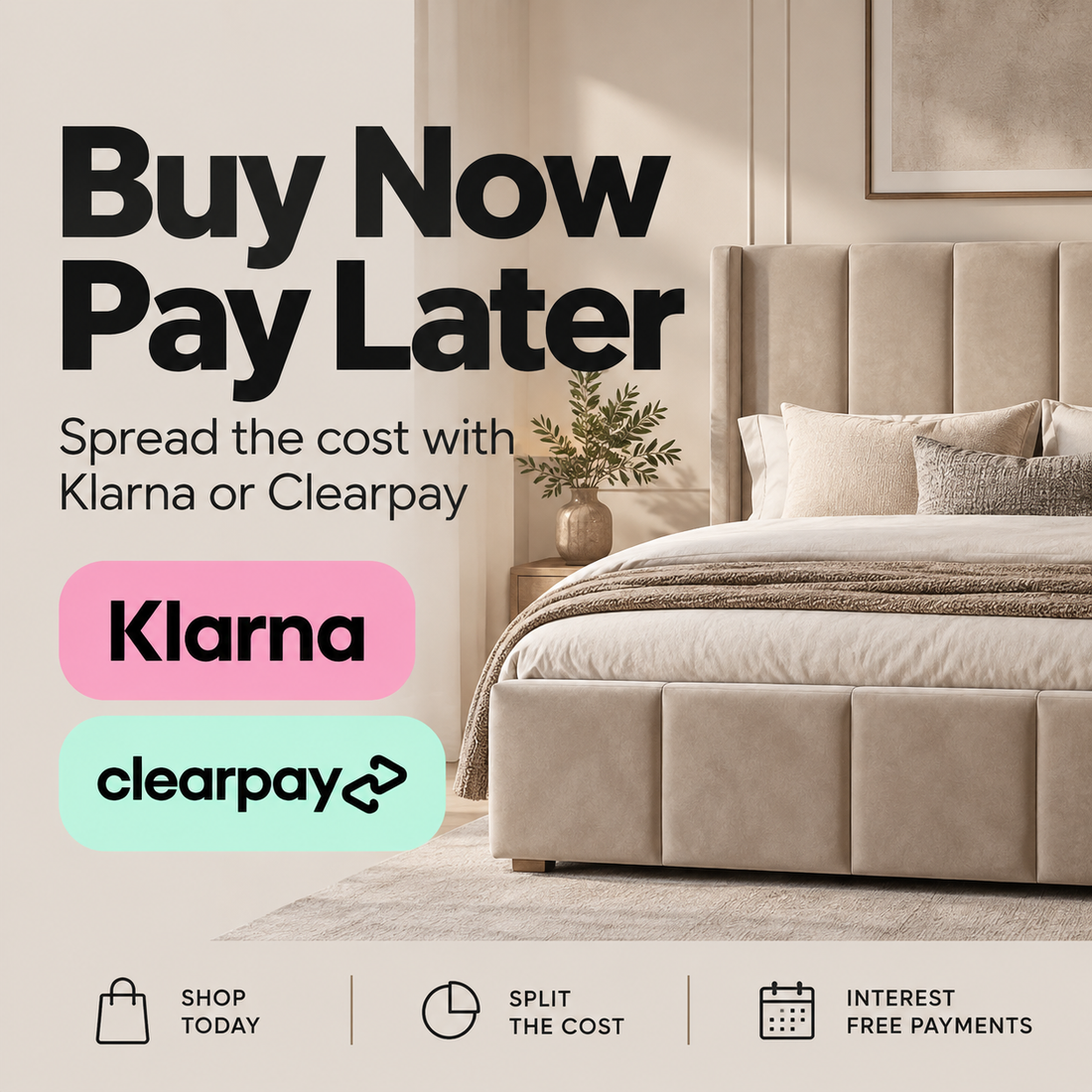 Bedroom furniture you can pay for over time with Klarna or Clearpay