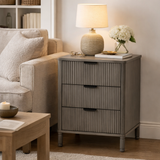 Edward Collection 3 Drawer Bedside Table