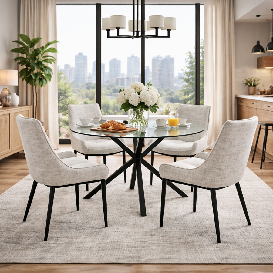 Imola Round Glass Dining Table