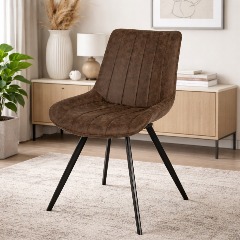 Alder Coffee Swivel Dining Chair