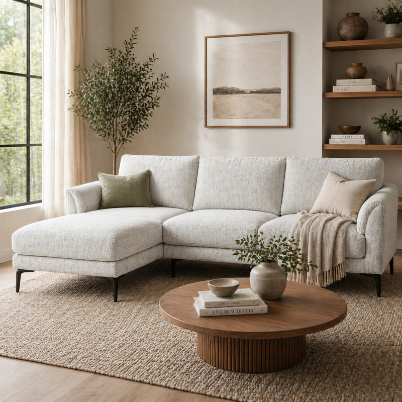 Remel 3 Seater Sofa with Footstool Upholstered Fabric Sofa