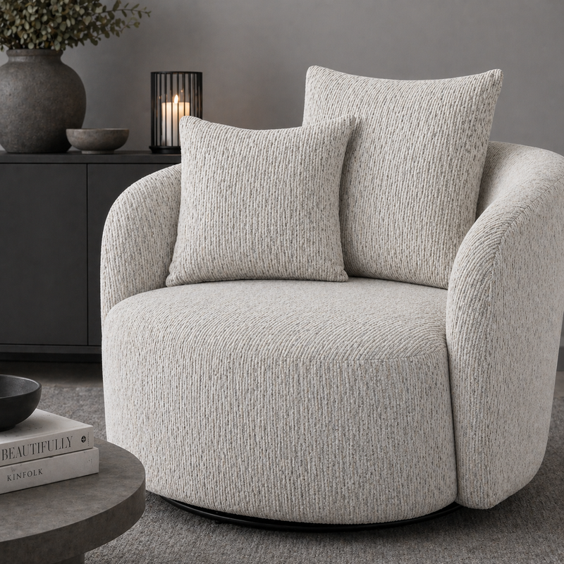 Salome Swivel Armchair Upholstered Accent Chair