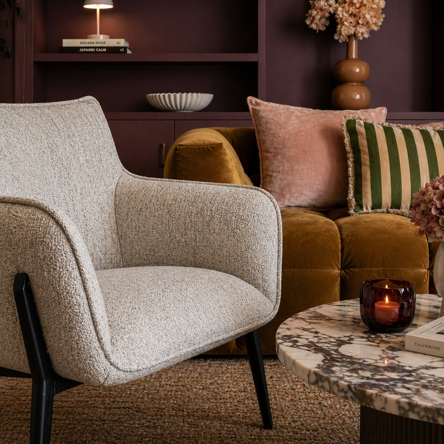 Edward Upholstered Accent Chair Fabric Armchair
