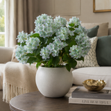 Artificial Faux Green Hellebore Plant Taupe Pot UK
