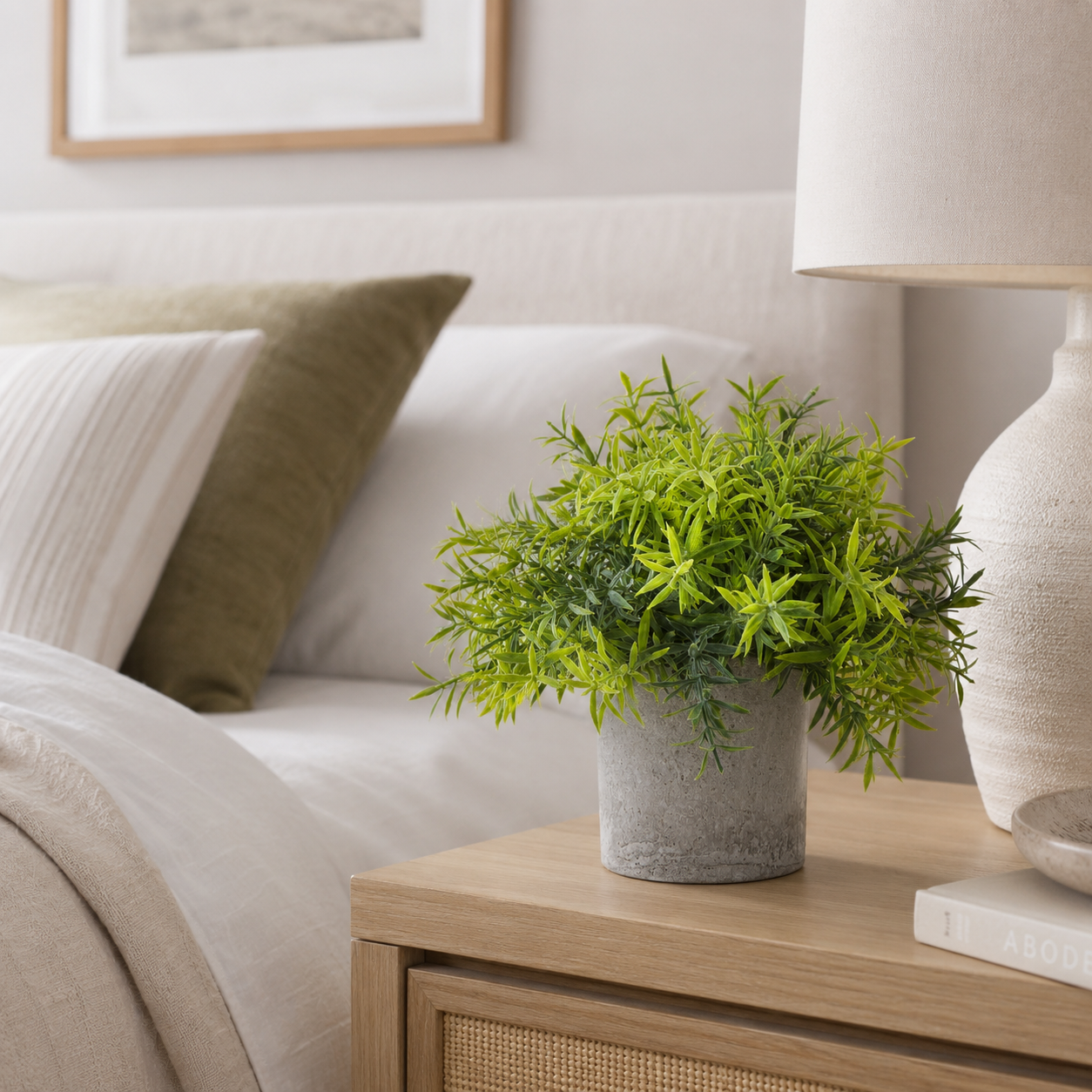 Artificial Faux Small Bamboo Plant Grey Pot | Zen UK