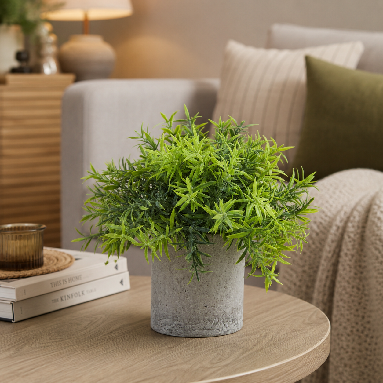 Artificial Faux Small Bamboo Plant Grey Pot | Zen UK