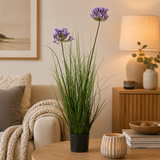 Artificial Faux Purple Agapanthus Plant Pot | Tall UK